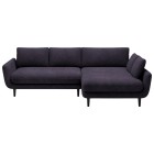 Narożnik SOLANO Prawostronny z funkcją spania, pojemnikiem i z poduszkami, Element 01 Granatowy WERSAL