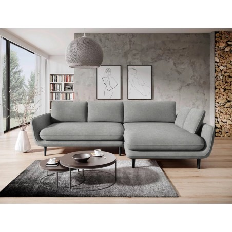 Narożnik SOLANO Prawostronny z funkcją spania, pojemnikiem i z poduszkami, Element 04 Szary WERSAL