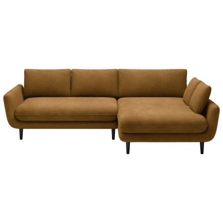 Narożnik SOLANO Prawostronny z funkcją spania, pojemnikiem i z poduszkami, Element 08 Złoty WERSAL