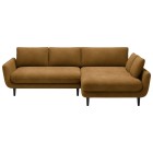 Narożnik SOLANO Prawostronny z funkcją spania, pojemnikiem i z poduszkami, Element 08 Złoty WERSAL