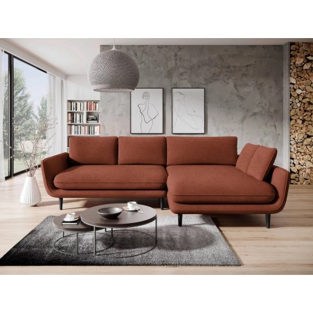 Narożnik SOLANO Prawostronny z funkcją spania, pojemnikiem i z poduszkami, Element 09 Bordowy WERSAL