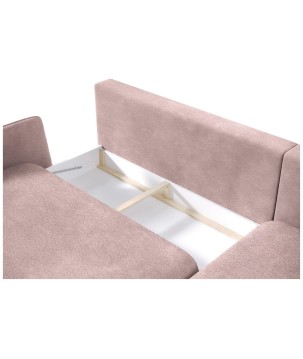 Narożnik SOLANO Prawostronny z funkcją spania, pojemnikiem i z poduszkami, Element 18 Różowy WERSAL