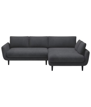 Narożnik SOLANO Prawostronny z funkcją spania, pojemnikiem i z poduszkami, Element 22 Ciemny Szary WERSAL