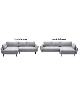 Narożnik SOLANO Prawostronny z funkcją spania, pojemnikiem i z poduszkami, Element 24 Jasny Szary WERSAL