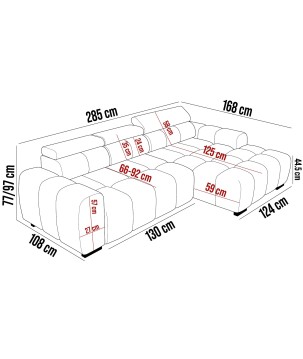 Narożnik OMBO S MINI Lewostronny z Elektryczną Regulacją SALVADOR 10