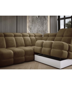 Narożnik TOLLO XL Prawostronny Elektryczna regulacja Tkanina SALVADOR 10 WERSAL