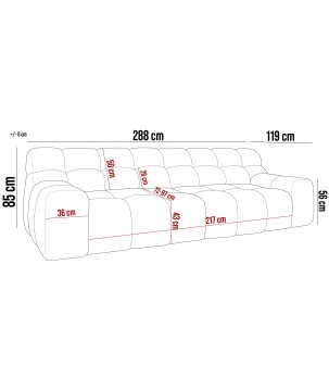 Kanapa Sofa Bigsofa CAMPILE w tkaninie EDEN 16 WERSAL
