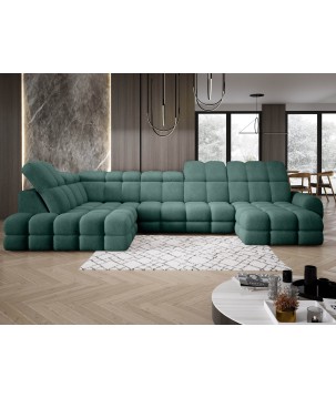 Narożnik TOLLO XL z elektryczną regulacją siedziska Lewostronny w tkaninie promocyjnej BUBBLE 12 WERSAL