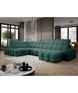 Narożnik TOLLO XL z elektryczną regulacją siedziska Lewostronny w tkaninie promocyjnej BUBBLE 12 WERSAL