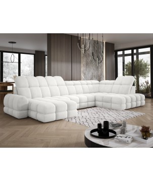 Narożnik TOLLO XL z elektryczną regulacją siedziska Prawostronny w tkaninie promocyjnej BUBBLE 01 WERSAL