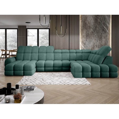 Narożnik TOLLO XL z elektryczną regulacją siedziska Prawostronny w tkaninie promocyjnej BUBBLE 12 WERSAL