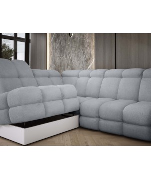 Narożnik TOLLO XL z elektryczną regulacją siedziska Lewostronny w tkaninie promocyjnej BUBBLE 06 WERSAL