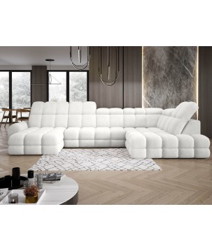 Narożnik TOLLO XL z elektryczną regulacją siedziska Prawostronny w tkaninie promocyjnej BUBBLE 01 WERSAL