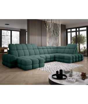 Narożnik TOLLO XL z elektryczną regulacją siedziska Prawostronny w tkaninie promocyjnej BUBBLE 12 WERSAL