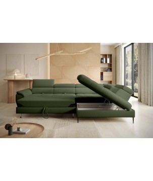 Narożnik EMPOLI L Prawostronny z funkcją spania Prawostronny w ktaninie ARAGON 39 WERSAL