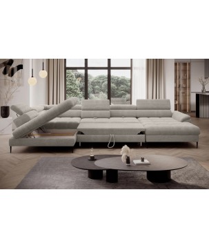 Narożnik EMPOLI XL w układzie U Lewostronny z funkcją spania Lewostronny w ktaninie AUSTIN 03 WERSAL