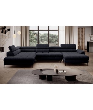 Narożnik EMPOLI XL w układzie U Lewostronny z funkcją spania Lewostronny w ktaninie AUSTIN 03 WERSAL