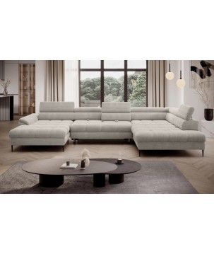 Narożnik EMPOLI XL w układzie U Lewostronny z funkcją spania Lewostronny w ktaninie AUSTIN 20 WERSAL