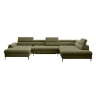 Narożnik EMPOLI XL w układzie U Lewostronny z funkcją spania Lewostronny w ktaninie AUSTIN 20 WERSAL