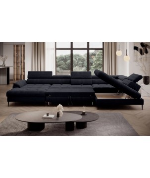 Narożnik EMPOLI XL w układzie U Lewostronny z funkcją spania Lewostronny w ktaninie AUSTIN 20 WERSAL