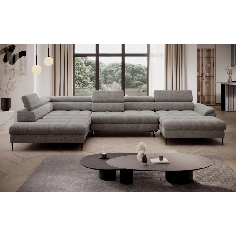 Narożnik EMPOLI XL w układzie U Lewostronny z funkcją spania Lewostronny w ktaninie AUSTIN 20 WERSAL