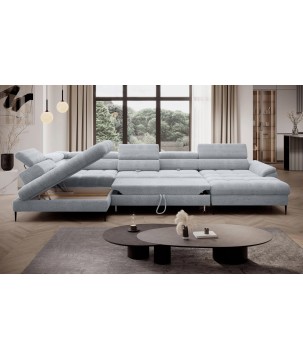 Narożnik EMPOLI XL w układzie U Lewostronny z funkcją spania Lewostronny w ktaninie AUSTIN 20 WERSAL