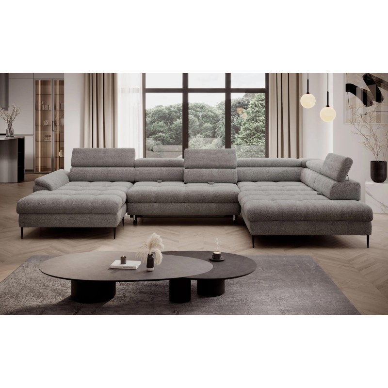 Narożnik EMPOLI XL w układzie U Lewostronny z funkcją spania Lewostronny w ktaninie AUSTIN 03 WERSAL