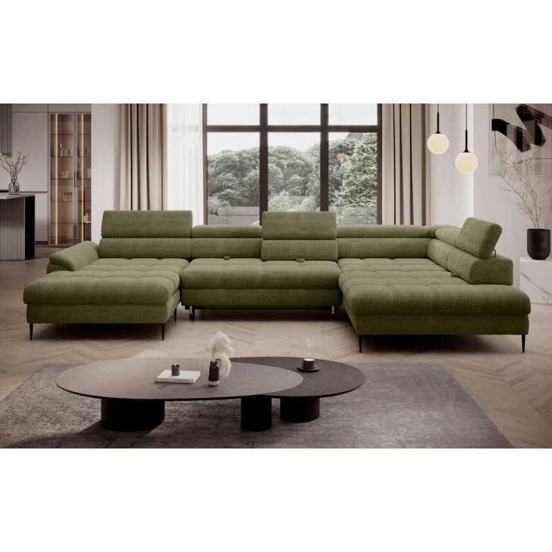 Narożnik EMPOLI XL w układzie U Lewostronny z funkcją spania Lewostronny w ktaninie AUSTIN 20 WERSAL