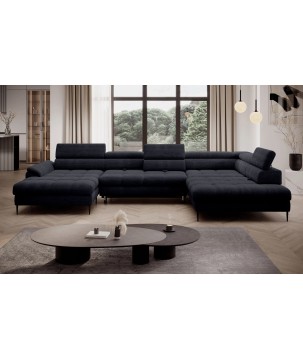 Narożnik EMPOLI XL w układzie U Lewostronny z funkcją spania Lewostronny w ktaninie AUSTIN 20 WERSAL