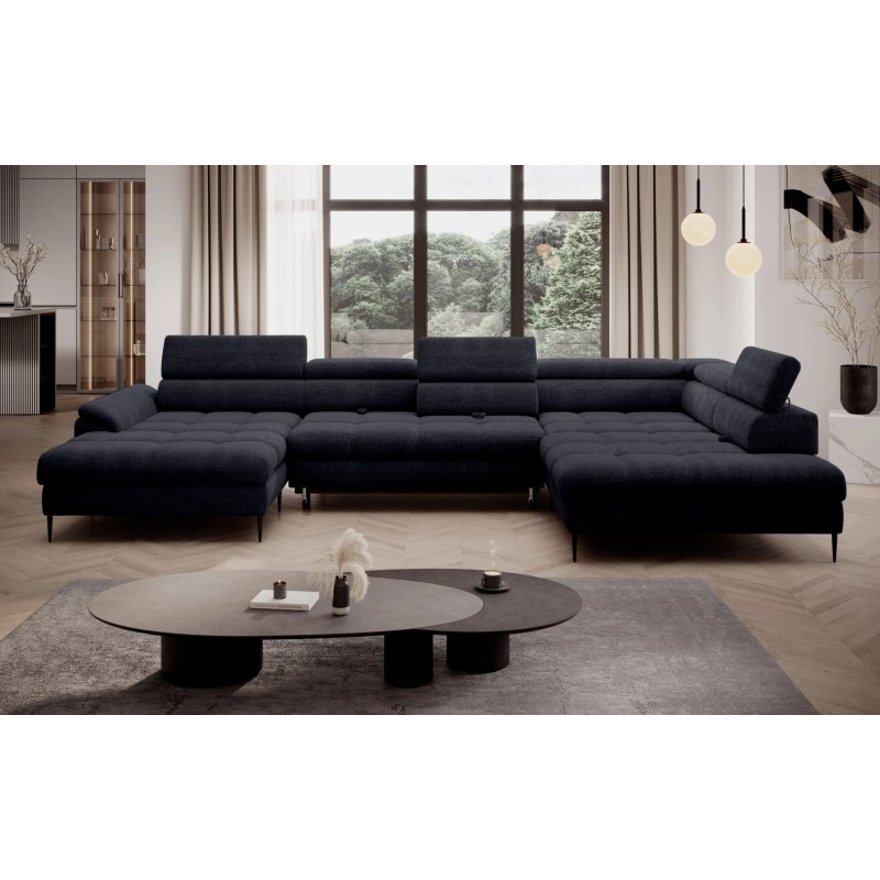 Narożnik EMPOLI XL w układzie U Lewostronny z funkcją spania Lewostronny w ktaninie AUSTIN 20 WERSAL