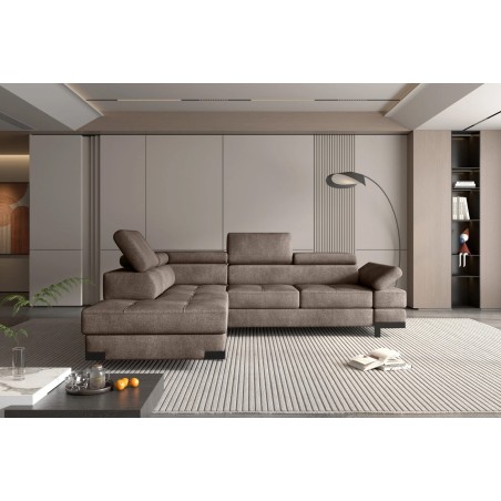 Narożnik EMPORIO L Lewostronny z funkcją spania Lewostronny w ktaninie SERENO 684 WERSAL