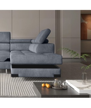 Narożnik EMPORIO L Prawostronny z funkcją spania Prawostronny w ktaninie SERENO 694 WERSAL