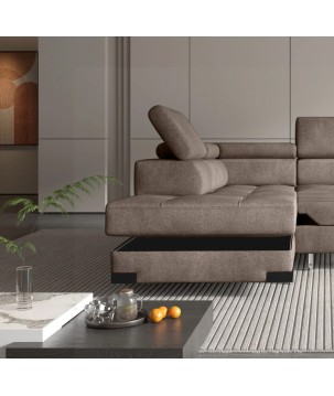 Narożnik EMPORIO L Lewostronny z funkcją spania Lewostronny w ktaninie SERENO 684 WERSAL