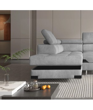 Narożnik EMPORIO L Lewostronny z funkcją spania Lewostronny w ktaninie SERENO 692 WERSAL