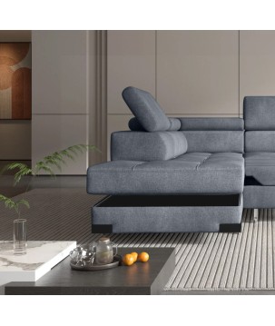 Narożnik EMPORIO L Lewostronny z funkcją spania Lewostronny w ktaninie SERENO 694 WERSAL