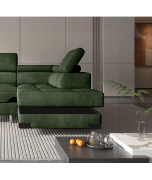 Narożnik EMPORIO L Prawostronny z funkcją spania Prawostronny w ktaninie SERENO 690 WERSAL