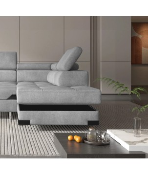 Narożnik EMPORIO L Prawostronny z funkcją spania Prawostronny w ktaninie SERENO 692 WERSAL