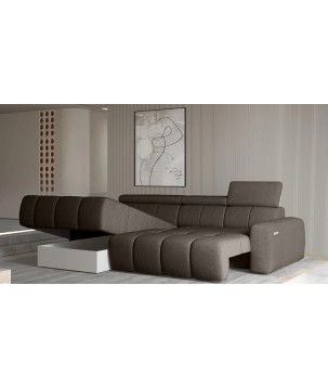 Narożnik ENZO S układ L z elektryczną regulacją siedziska Lewostronny z funkcją spania w ktaninie SORELLA 21 WERSAL