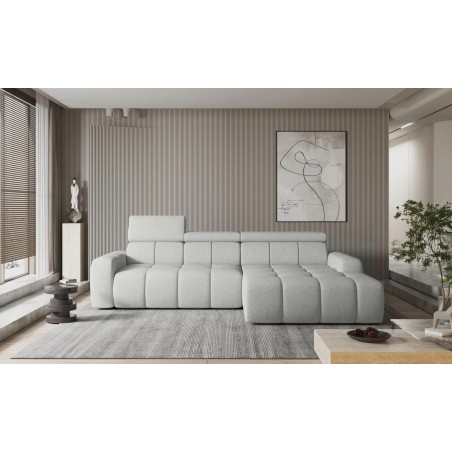 Narożnik ENZO S układ L z elektryczną regulacją siedziska Prawostronny z funkcją spania w ktaninie SORELLA 01 WERSAL