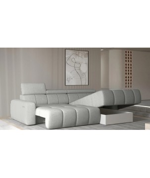 Narożnik ENZO S układ L z elektryczną regulacją siedziska Prawostronny z funkcją spania w ktaninie SORELLA 01 WERSAL