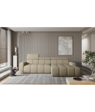 Narożnik ENZO S układ L z elektryczną regulacją siedziska Prawostronny z funkcją spania w ktaninie SORELLA 05 WERSAL