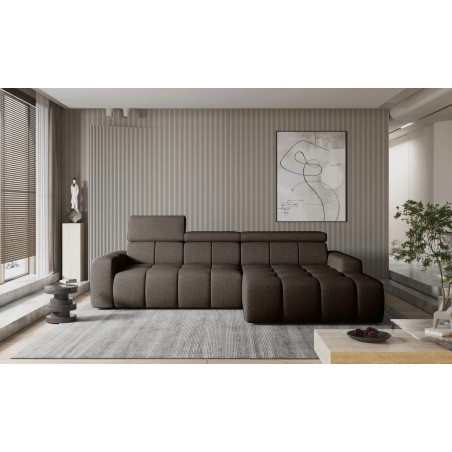 Narożnik ENZO S układ L z elektryczną regulacją siedziska Prawostronny z funkcją spania w ktaninie SORELLA 21 WERSAL