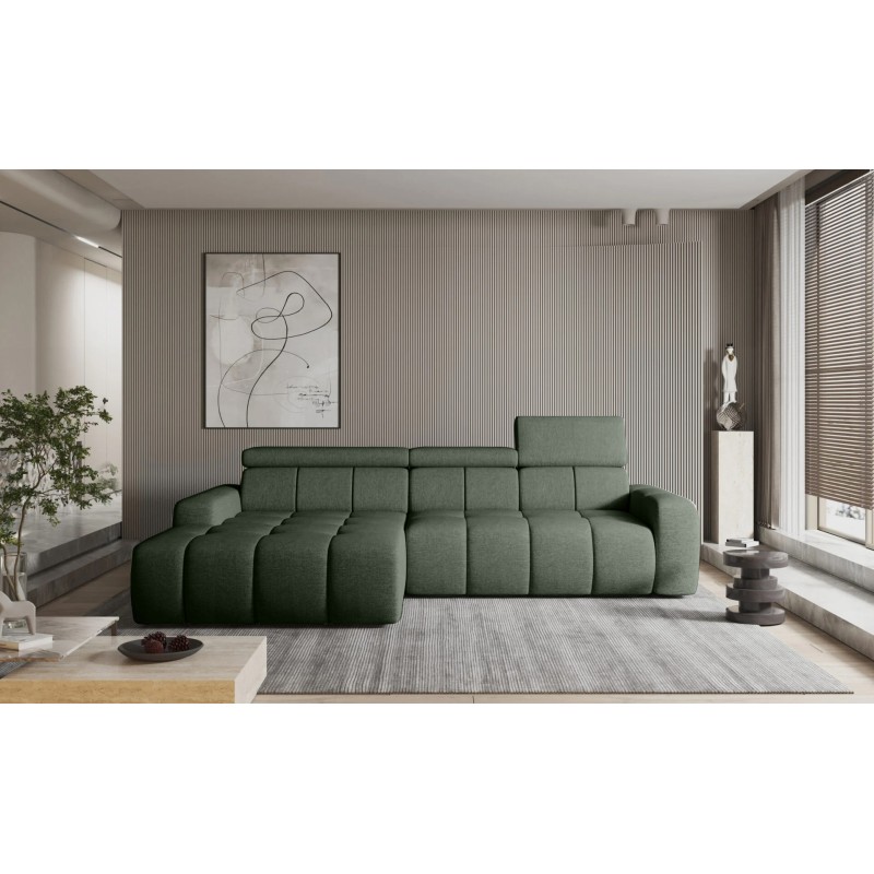 Narożnik ENZO S układ L z elektryczną regulacją siedziska Lewostronny z funkcją spania w ktaninie SORELLA 34 WERSAL