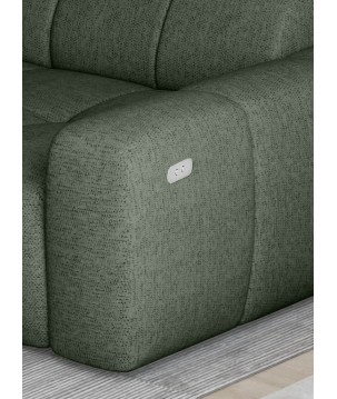 Narożnik ENZO S układ L z elektryczną regulacją siedziska Lewostronny z funkcją spania w ktaninie SORELLA 34 WERSAL