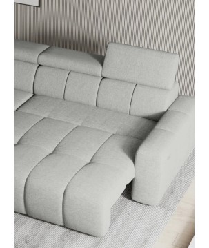 Narożnik ENZO S układ L z elektryczną regulacją siedziska Prawostronny z funkcją spania w ktaninie SORELLA 01 WERSAL