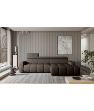 Narożnik ENZO S układ L z elektryczną regulacją siedziska Prawostronny z funkcją spania w ktaninie SORELLA 21 WERSAL