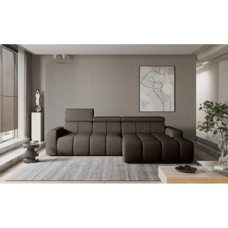 Narożnik ENZO S układ L z elektryczną regulacją siedziska Prawostronny z funkcją spania w ktaninie SORELLA 21 WERSAL