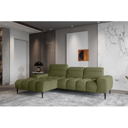 Narożnik GIANO S układ L Lewostronny z elektryczną regulacją siedziska w ktaninie AUSTIN 12 WERSAL