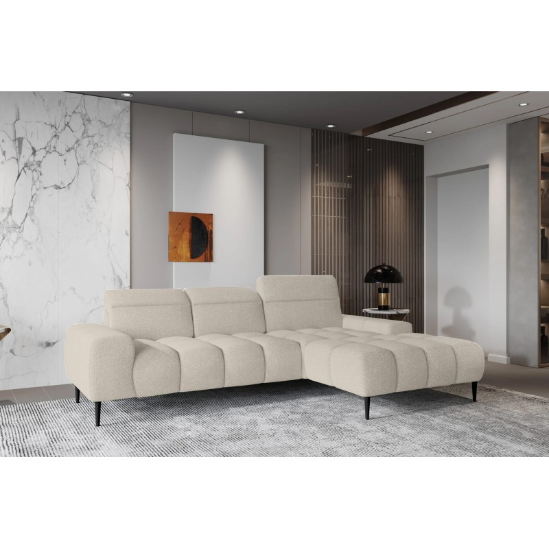 Narożnik GIANO S układ L Prawostronny z elektryczną regulacją siedziska w ktaninie AUSTIN 02 WERSAL