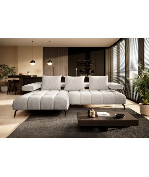 Narożnik MAGNETIC S układ L Lewostronny elektryczna regulacja siedziska tkanina KANSAS WERSAL